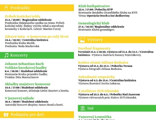 Program knižnice – apríl