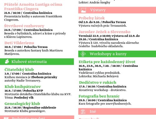 Program knižnice – september